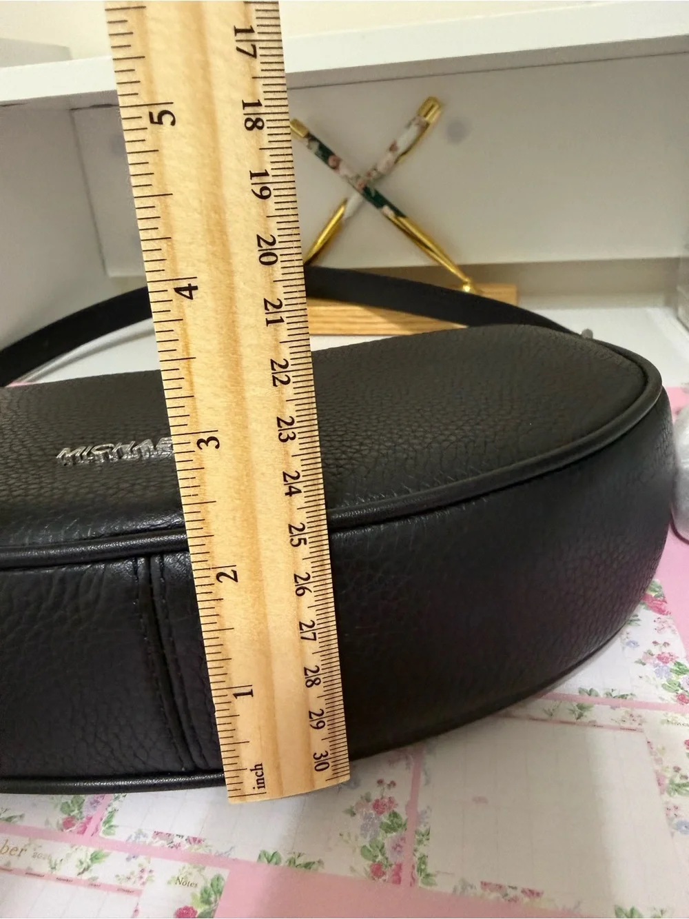 Michael Kors Dover Black Pebbled Leather Hobo Shoulder Bag